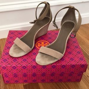 Tory Burch ankle strap wedge shoes size 6.5